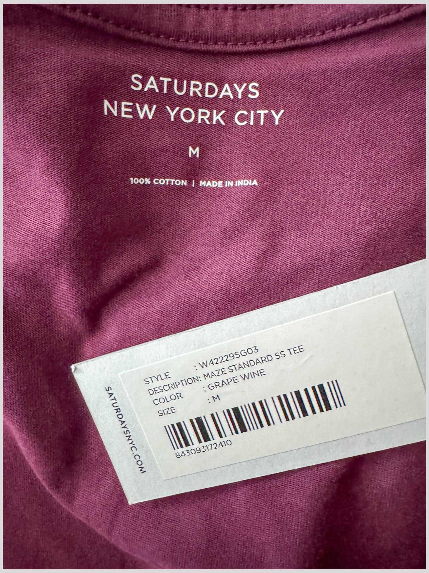 SATURDAYS NYC Short Sleeve Tee w/ Tags - Medium
