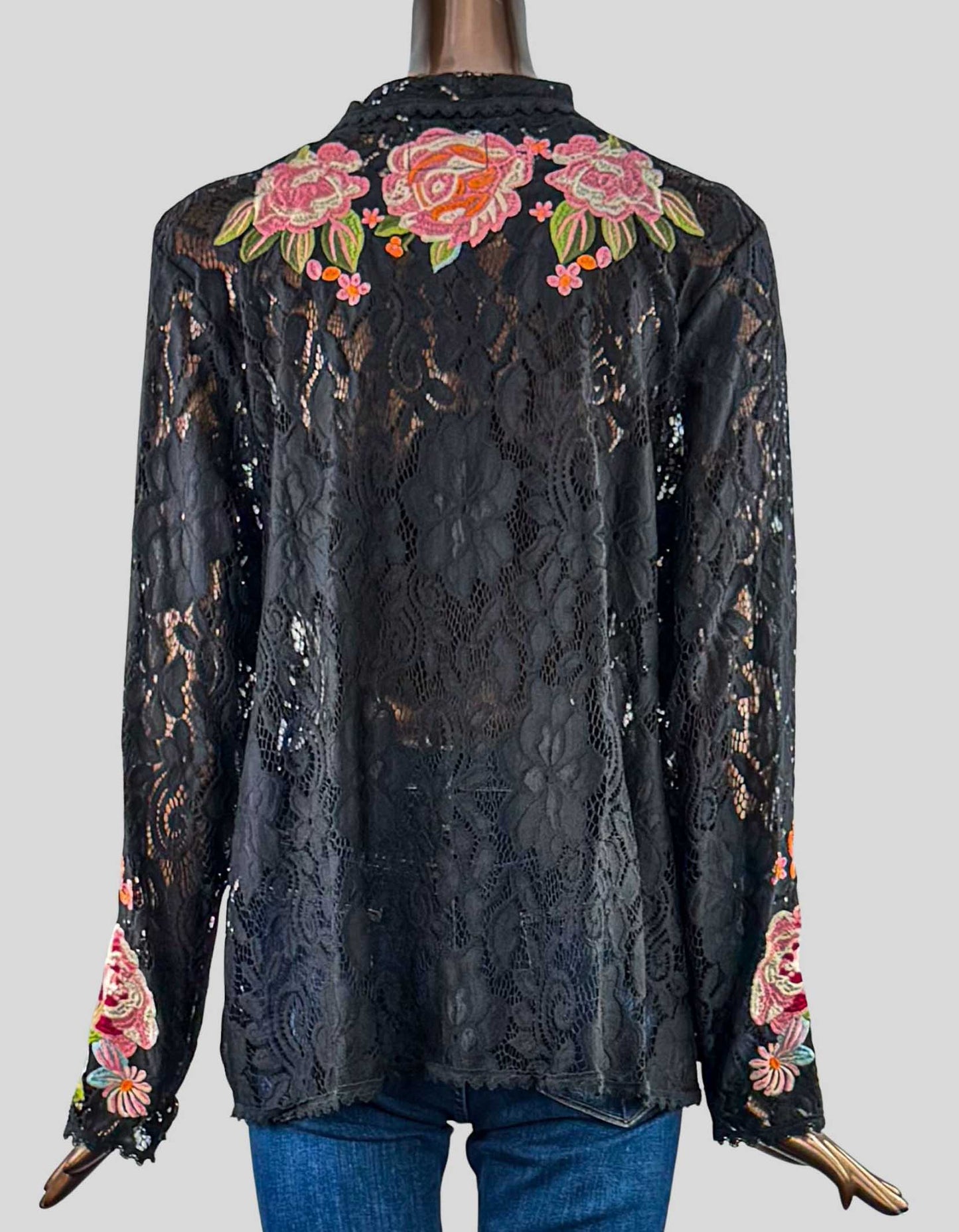 JOHNNY WAS Lace Blouse w/ Tags - Large