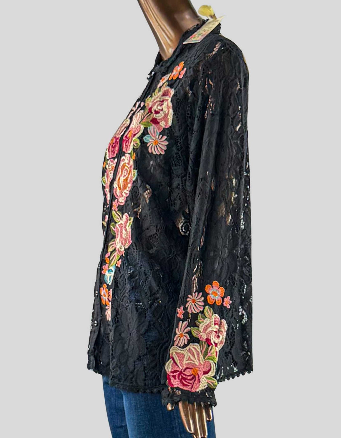 JOHNNY WAS Lace Blouse w/ Tags - Large