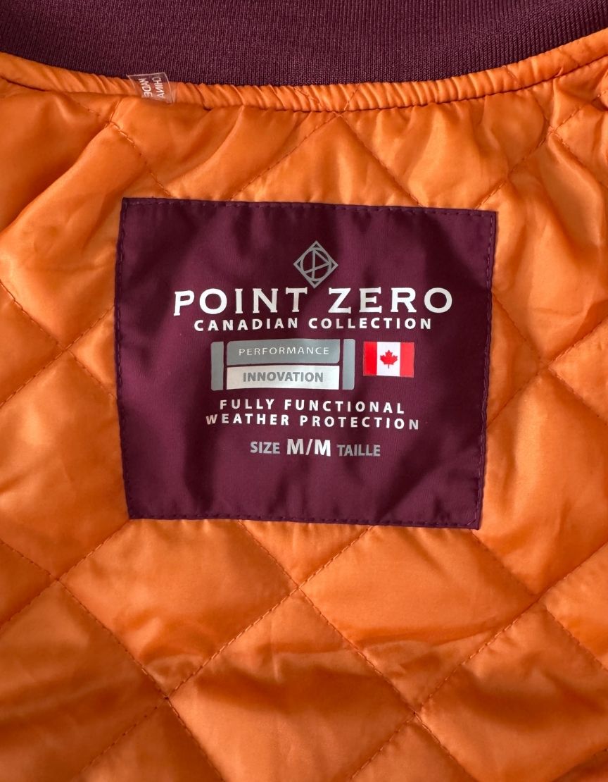 POINT ZERO Burgundy Bomber Jacket - Medium