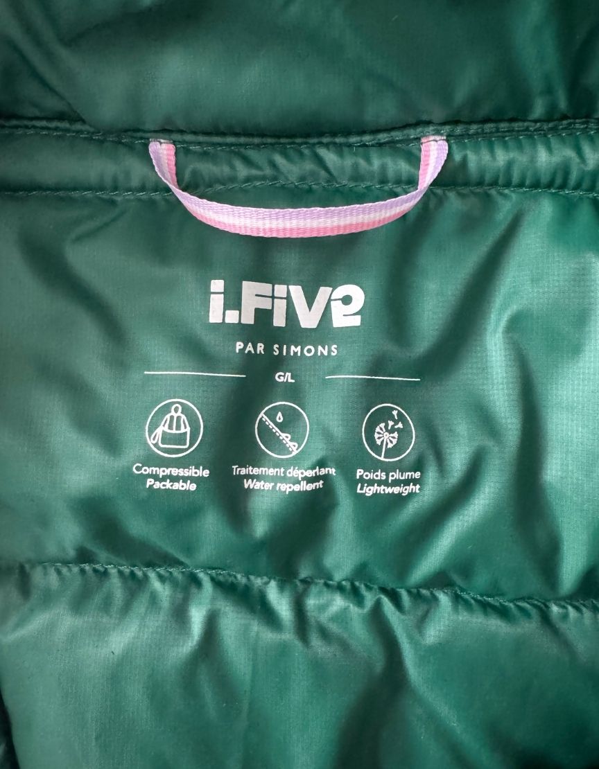 I.FIV2 Emerald Green Lightweight Puffer Jacket - Large