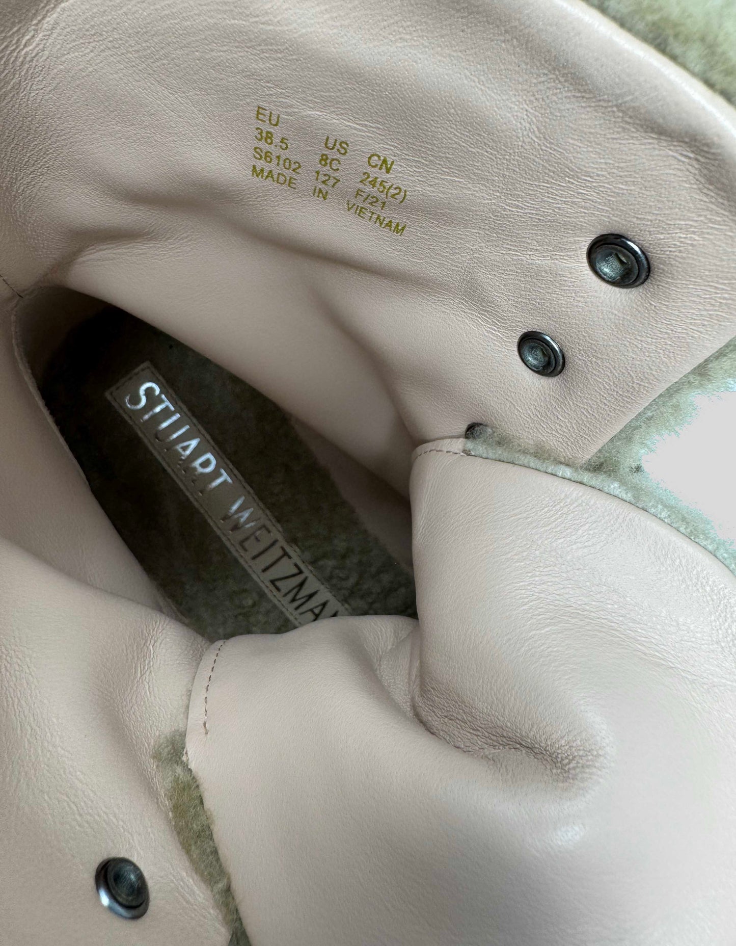 STUART WEITZMAN Shearling Lug Sole Combat Boots - 8C US