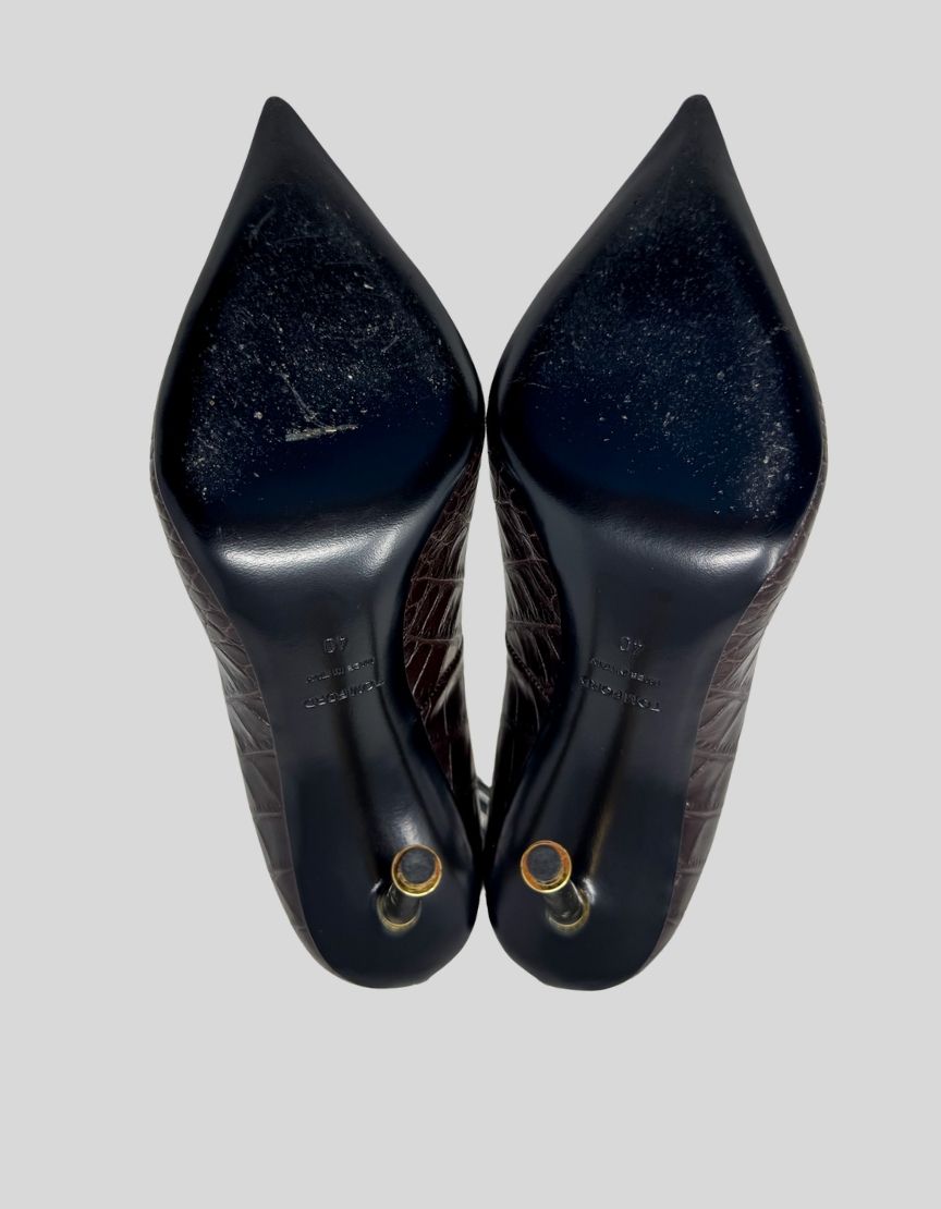 TOM FORD Padlock Chain T-Strap Sandals - 40 IT | 10 US