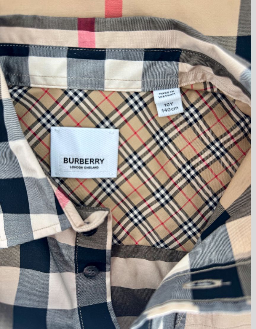 BURBERRY Classic Check Short Sleeve Shirt - 10Y US