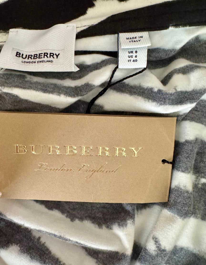 BURBERRY Zebra Print Ruched Tube Top w/ Tags - 6 US