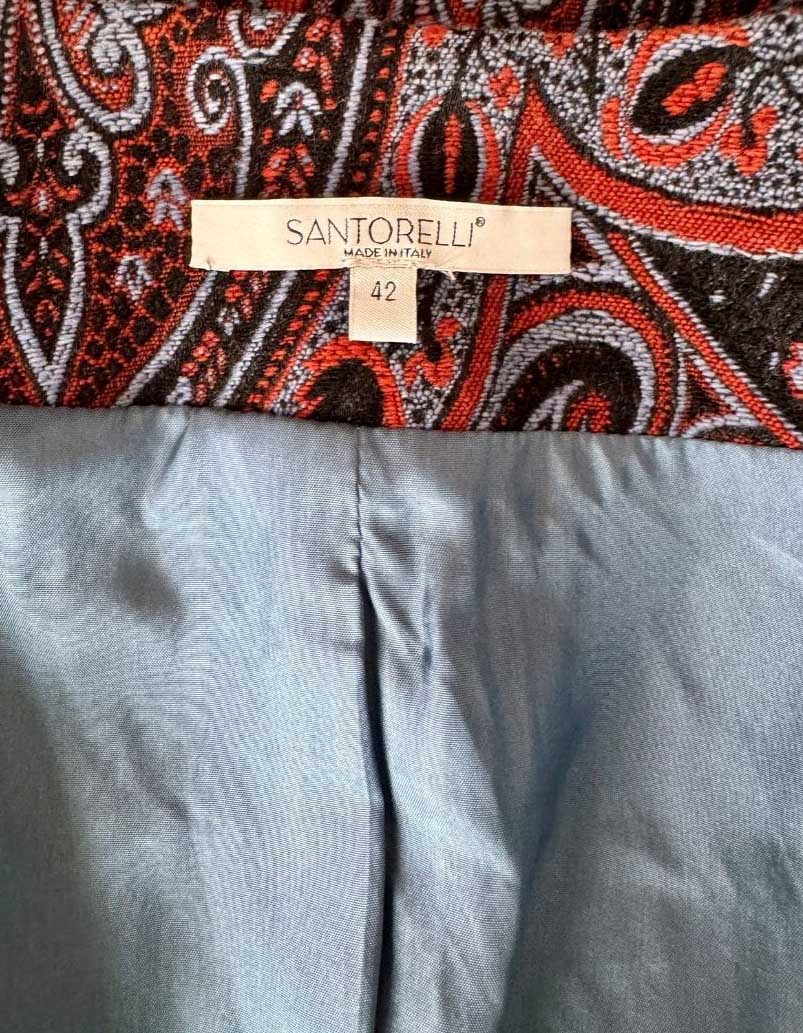 SANTORELLI Paisley Print Puff Shoulder Blazer - 6 US | 42 IT