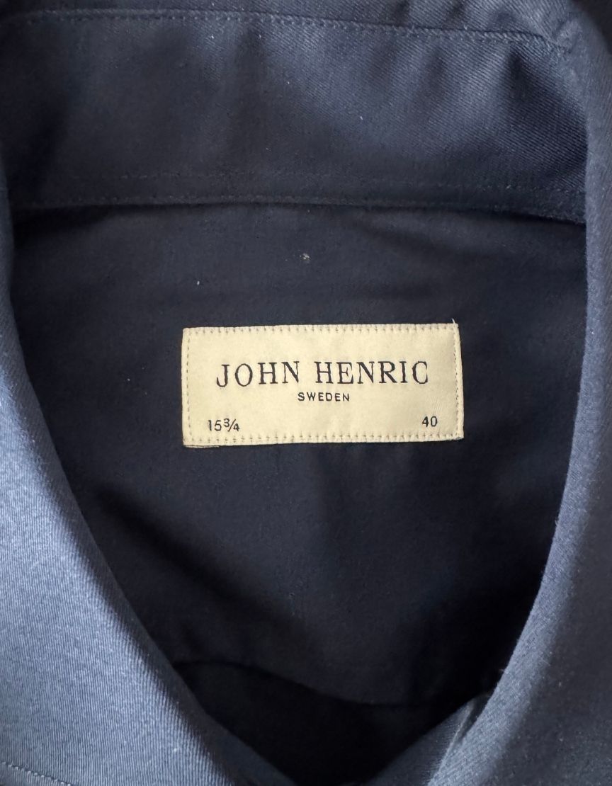 JOHN HENRIC Navy Blue Dress Shirt w/ Tags - 15¾ / 40 US