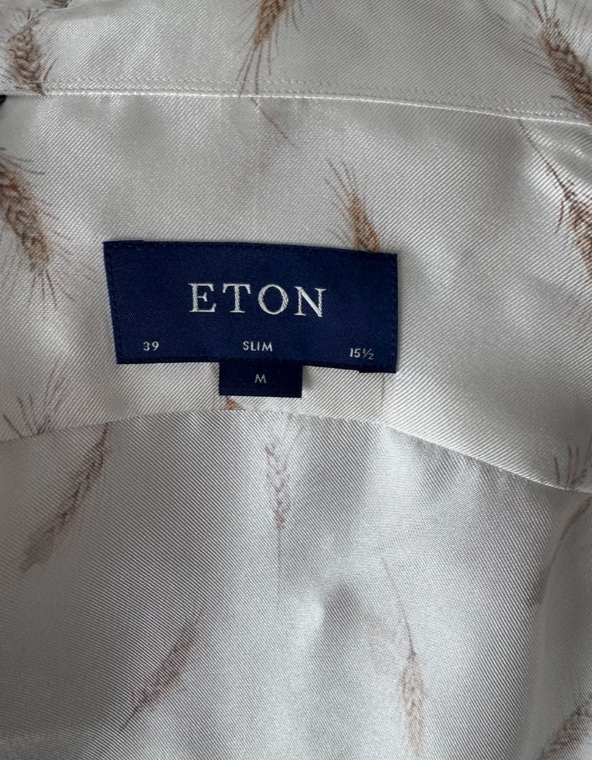 ETON Slim Fit Wheat Print Shirt w/ Tags - 15½ / 39 US