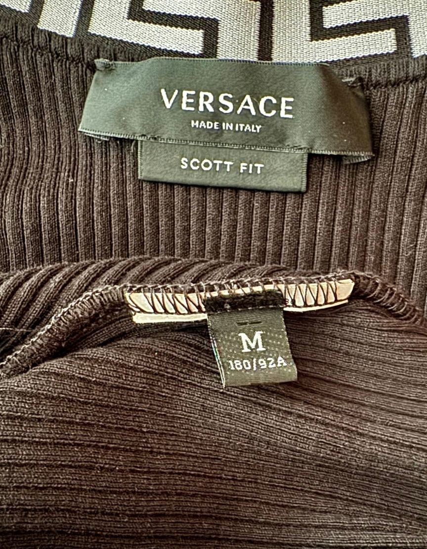 VERSACE Logo Ribbed Tank Top - Medium