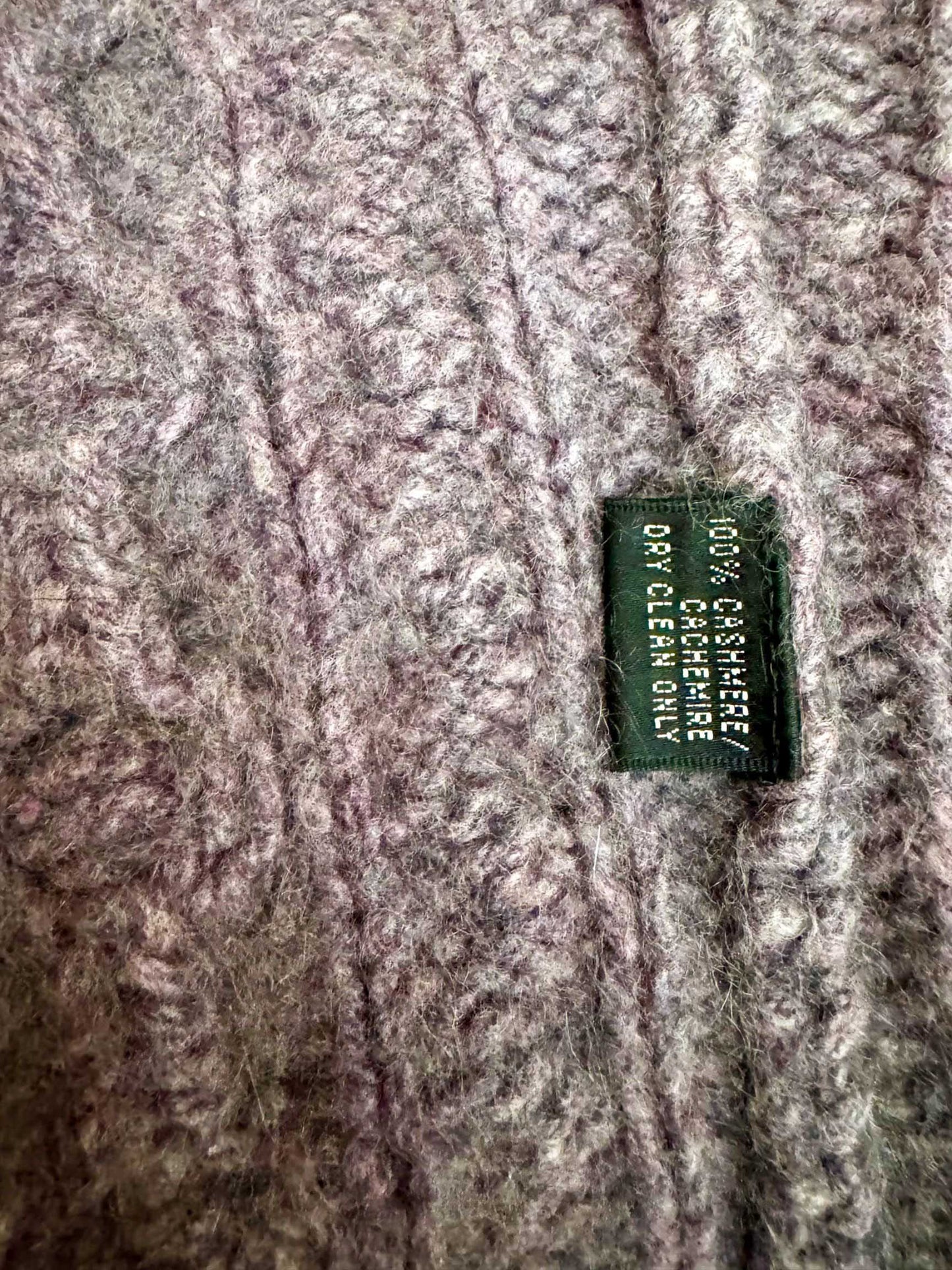 RALPH LAUREN Cable Knit Cashmere Turtleneck Sweater - Medium