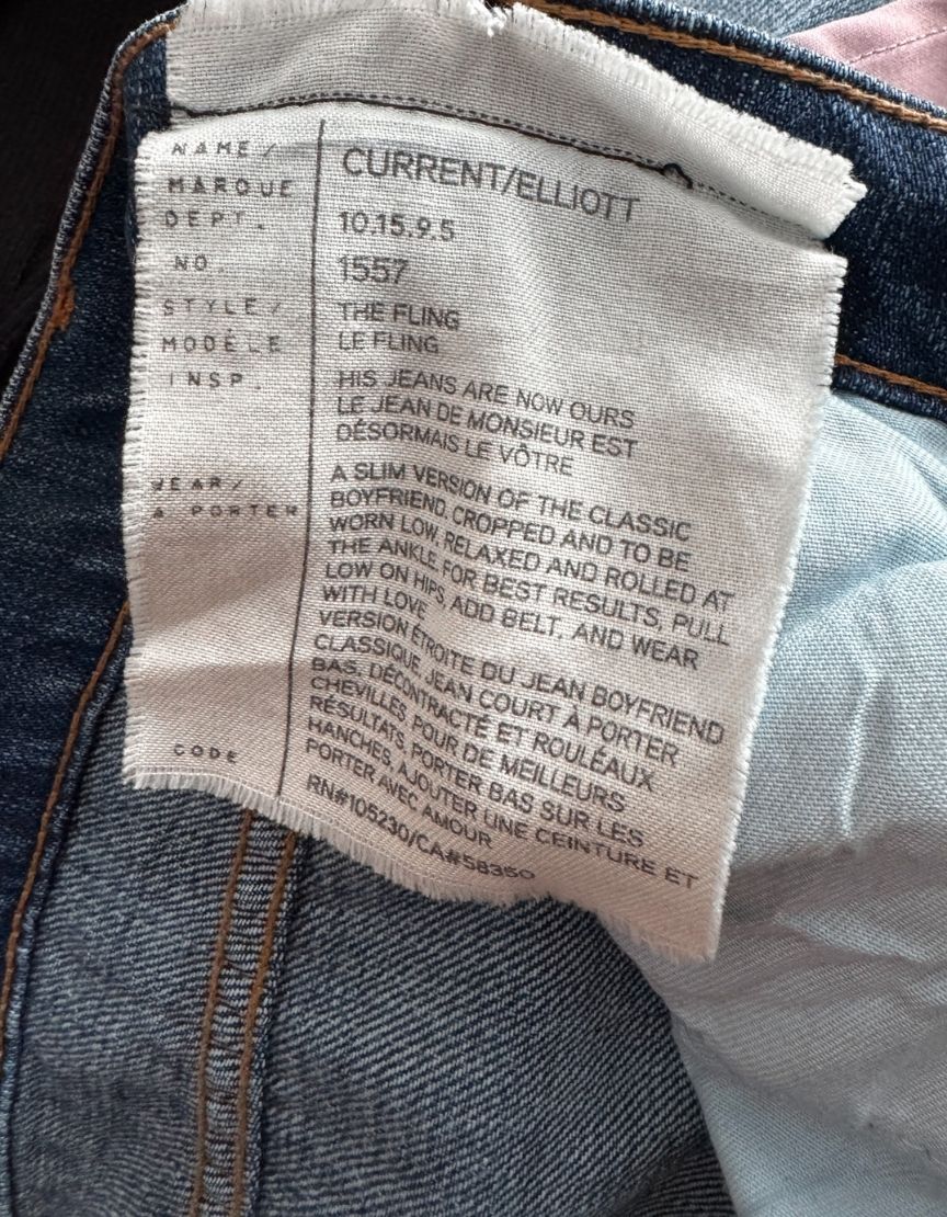 CURRENT/ELLIOTT The Fling Boyfriend Jeans - 31 US