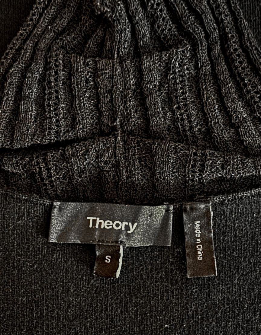 THEORY Sleeveless Top with Sheer Turtleneck - Small