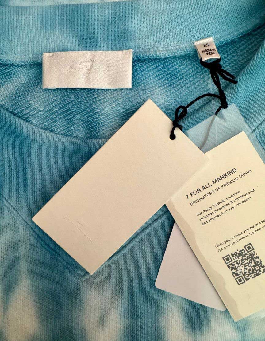 7 FOR ALL MANKIND Tie-Dye Sweatshirt w/ Tags - X-Small