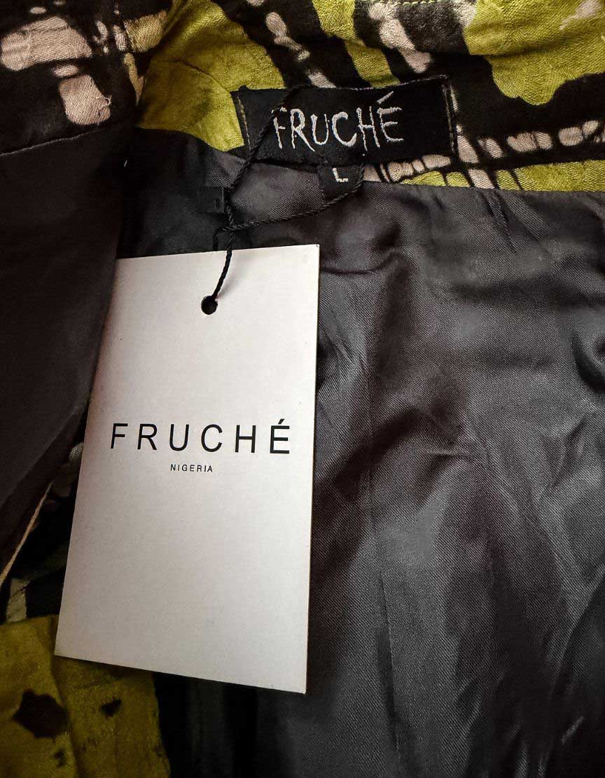 FRUCHÉ Vivienne Draped Adire Dress w/ Tags – Large | 14 UK - LuxAnthropy