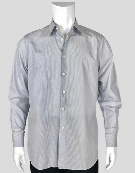 PRADA Pinstripe Button Down Dress Shirt - 41/16 US