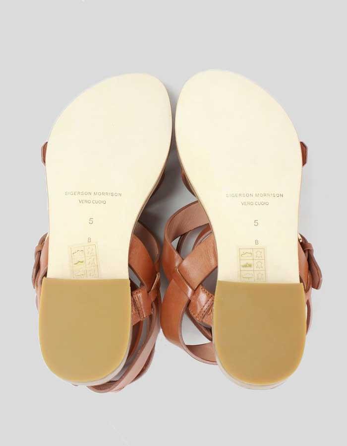 Sigerson Morrison Saddle New Stetson Flat Sandal - 5B US