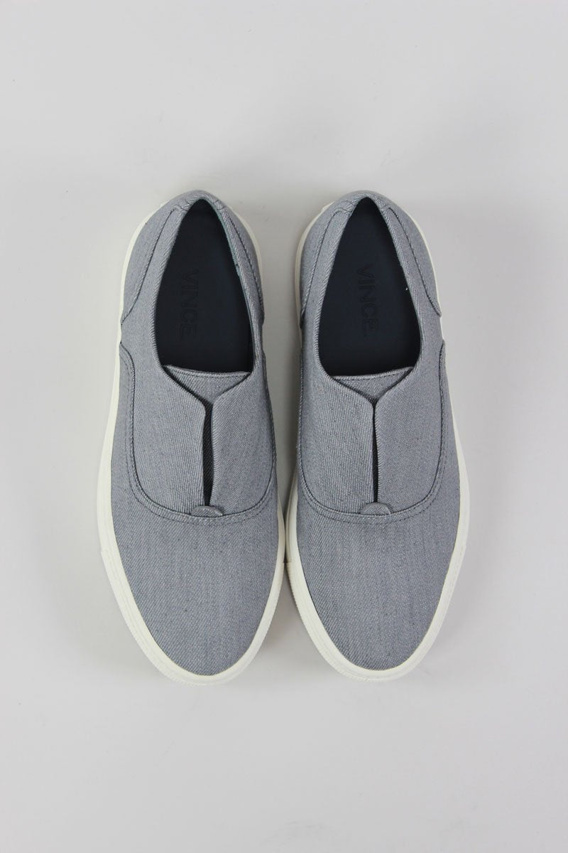 Vince Nelson Grey Denim Slip On Sneakers - 5.5M US