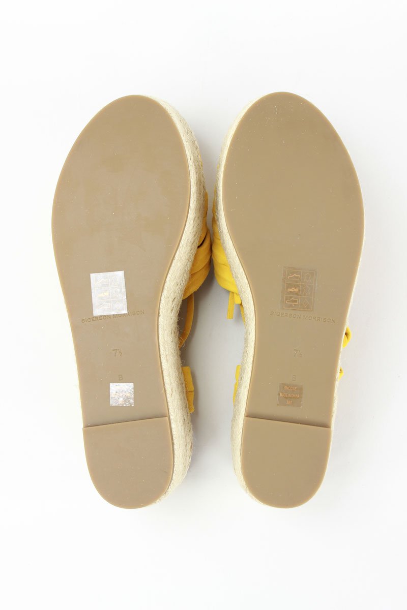 Sigerson Morrison Cosie Espadrille Wedge Sandal With Woven Raffia Platform Size 7.5