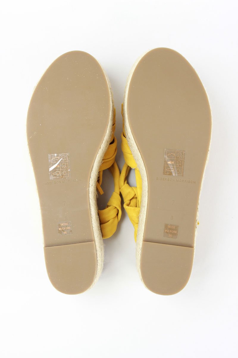 Sigerson Morrison Cosie Espadrille Wedge Sandal With Woven Raffia Platform Size 7 B