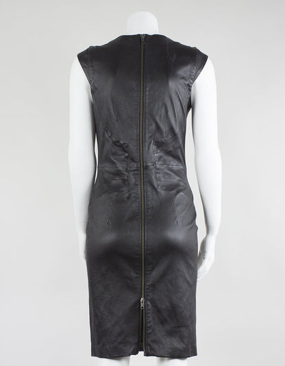 REBECCA VALLANCE Leather Shift Dress - Small
