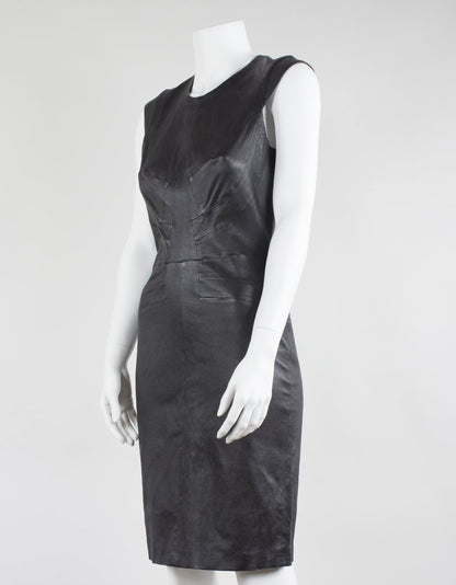 REBECCA VALLANCE Leather Shift Dress - Small