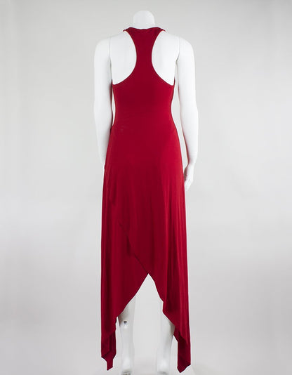 Alexandre Vauthier Red Asymmetrical Long Halter Evening Dress Size 36