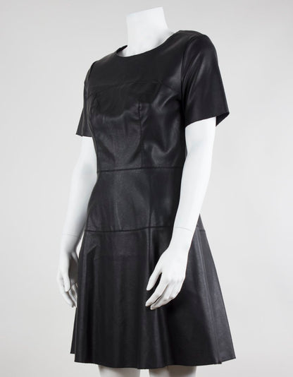 Tart Collection Black Short Sleeve Faux Leather Carla Dress Size Small