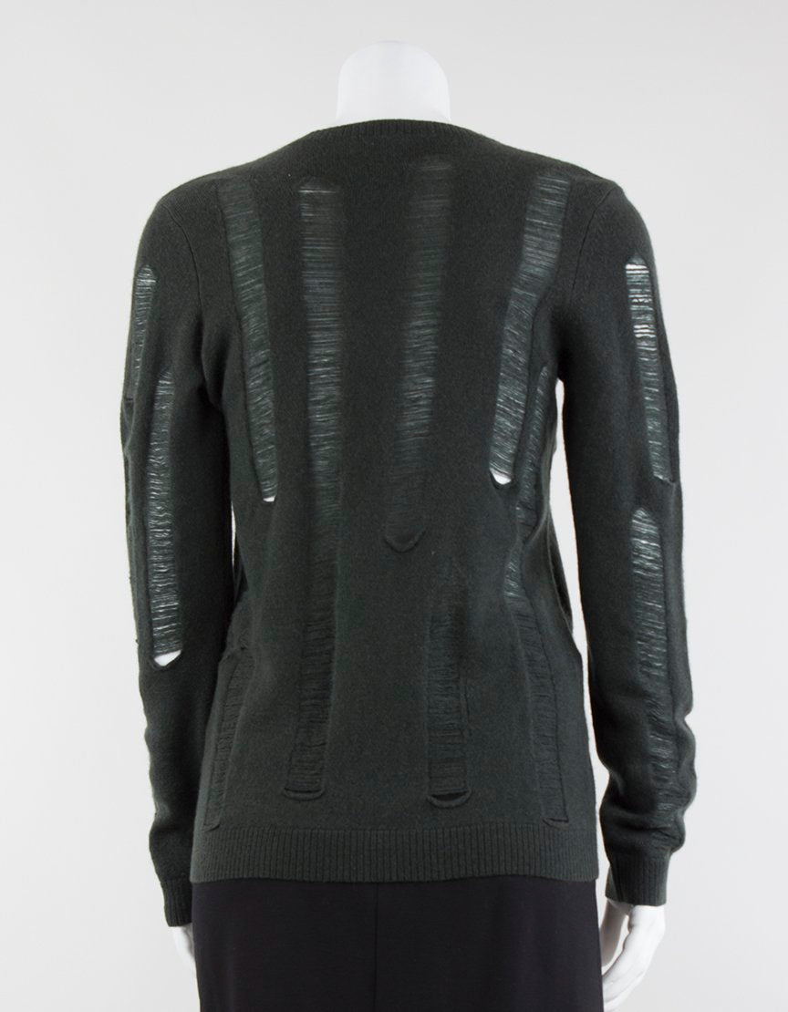 Aqua Cashmere Long Sleeved Cashmere Sweater Crew Neck Small