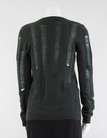 Aqua Cashmere Long Sleeved Cashmere Sweater Crew Neck Small