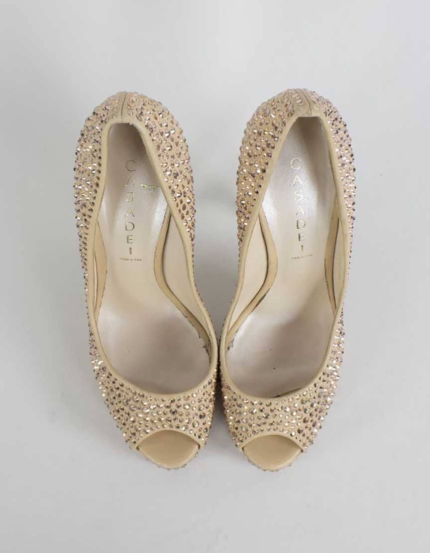 CASADEI Peep Toe Evening Pumps - 9 US - LuxAnthropy