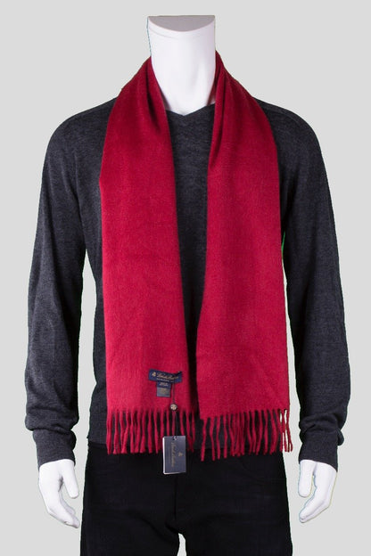 Brooks Brothers Red Cashmere Scarf With 3" Tassels On Both Ends