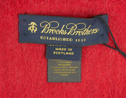 Brooks Brothers Red Cashmere Scarf With 3" Tassels On Both Ends