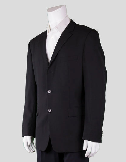 Hugo Boss Red Label Navy Blue Three Button Front Light Weight Wool Blazer Size 42R