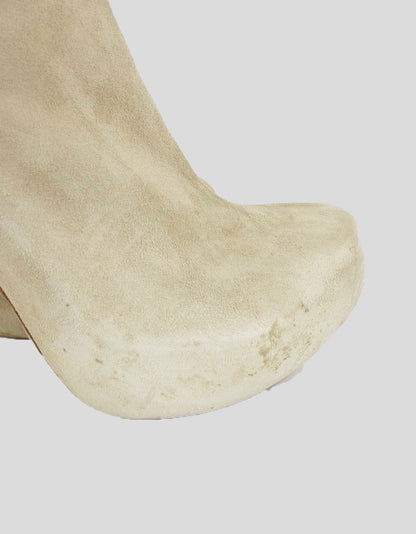 GIUSEPPE ZANOTTI Tan Suede Platform Knee Hi Boots - 39 IT | 9 US