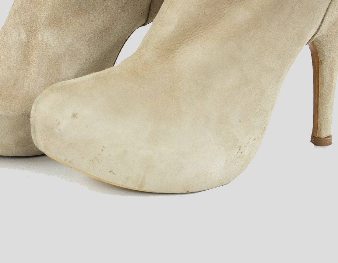 GIUSEPPE ZANOTTI Tan Suede Platform Knee Hi Boots - 39 IT | 9 US