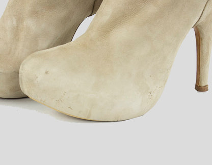 GIUSEPPE ZANOTTI Tan Suede Platform Knee Hi Boots - 39 IT | 9 US
