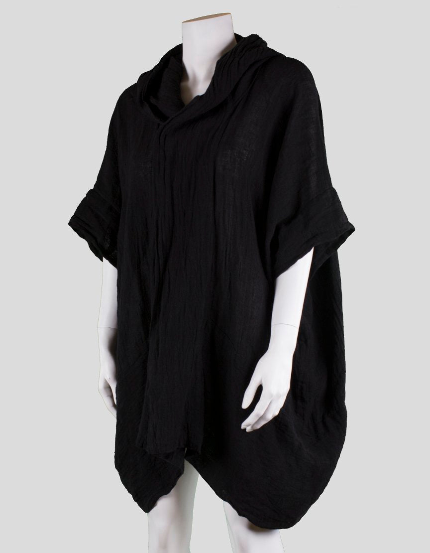 L Nk Zoran Mrvos Black Hooded Draped Cardigan Jacket With Dolmas Sleeves Medium