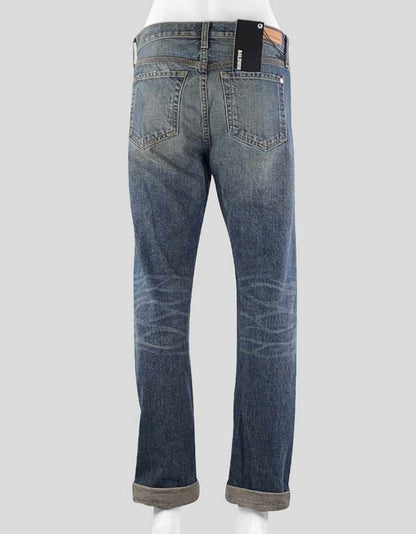 Baldwin Women's The Charlie Boy Fit 5 Pocket Jeans With A Slouchy Slim Fit Heavy Fading Throughout Button Fly Closure Size 25 US