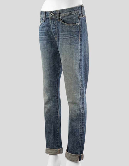 Baldwin Women's The Charlie Boy Fit 5 Pocket Jeans With A Slouchy Slim Fit Heavy Fading Throughout Button Fly Closure Size 25 US