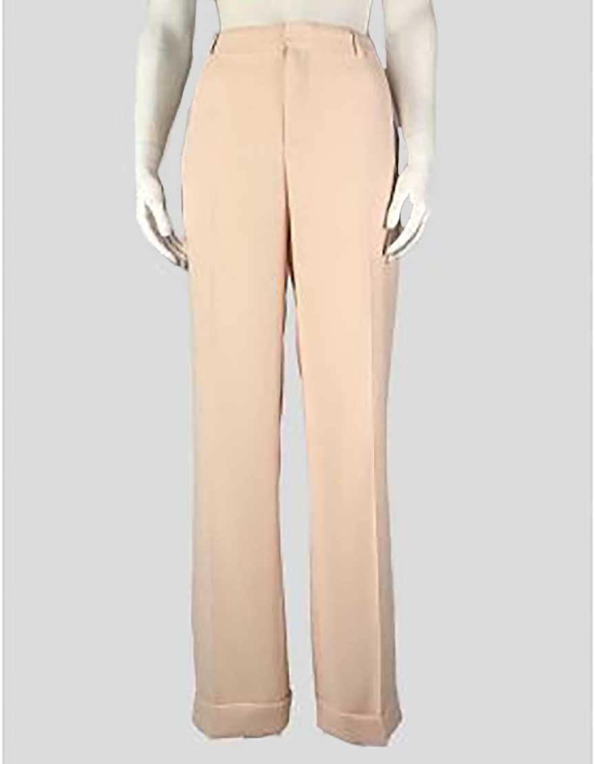 Philosophy Flat Front Cuffed Pants In A Blush Color With Front Closure Side Pockets And Belt Loops Size 44 IT 10 US
