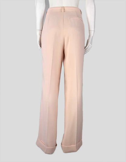 Philosophy Flat Front Cuffed Pants In A Blush Color With Front Closure Side Pockets And Belt Loops Size 44 IT 10 US