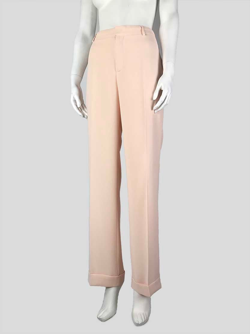 Philosophy Flat Front Cuffed Pants In A Blush Color With Front Closure Side Pockets And Belt Loops Size 44 IT 10 US