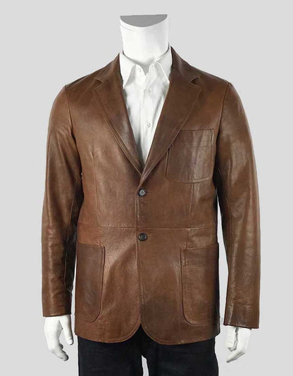 Prada Leather Blazer 50 It