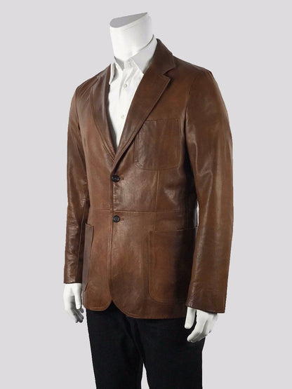 Prada Leather Blazer 50 It