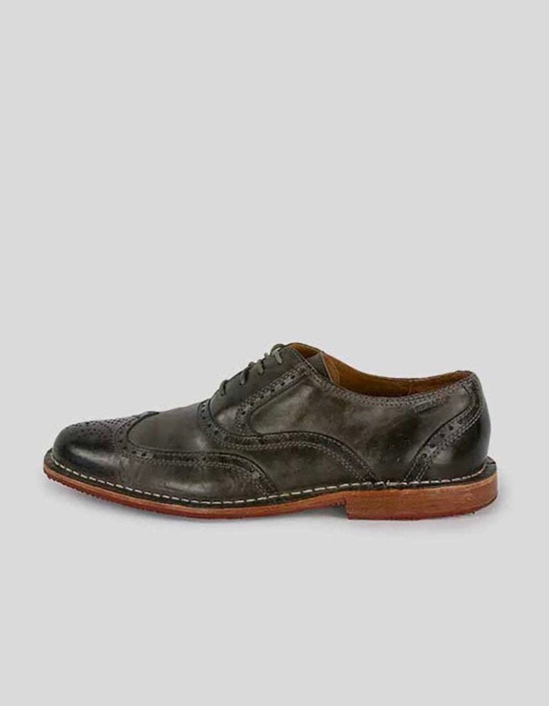 Sebago Claremont Brogue Lace Up Shoes In Greyish Brown Leather Size 8D