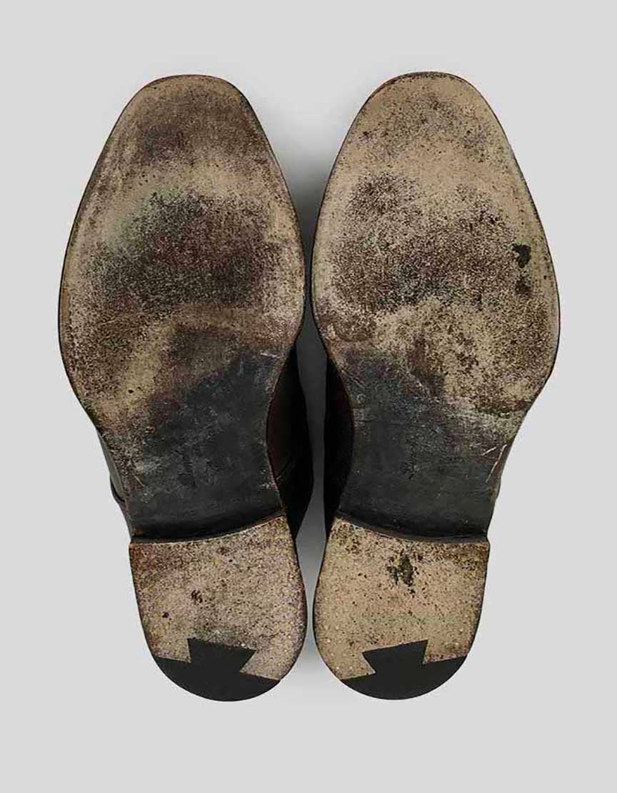 Alfred Sargent X Seize Sur Vingt Gibson Dress Shoes In Walnut Brown Grain Leather Size 9 US