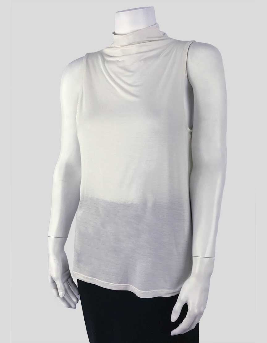 Splendid Mock Neck Sleeveless Top In A Cream Color Size Small