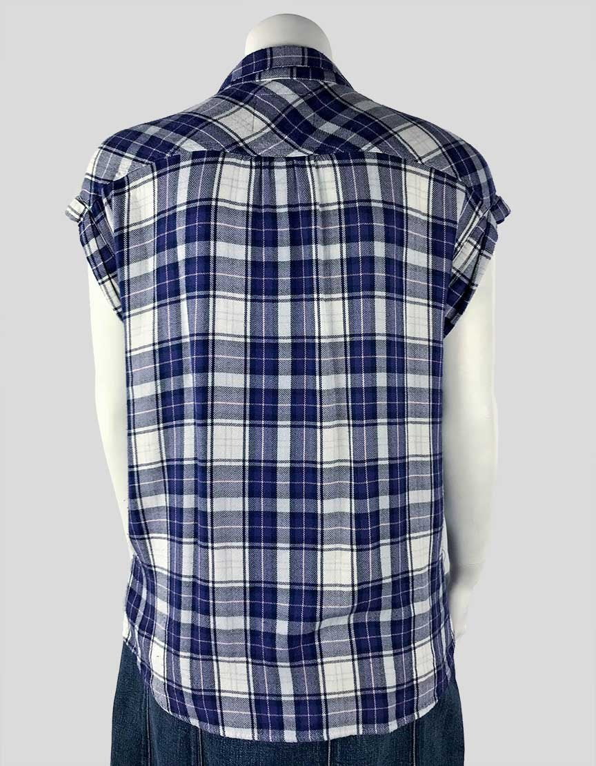 Rails Hunter Plaid Sleeveless Collared Button Down Shirt Size Small