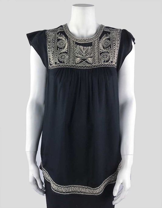 JOIE Black Short Sleeved Blouse - Small