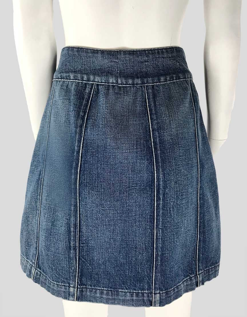 Frame Denim Button Front Denim Mini Skirt Size 27 US